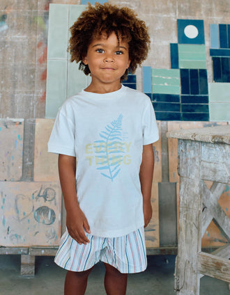 T-shirt en coton avec imprimé Everything pour garçon, blanc