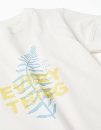 T-shirt en coton avec imprimé Everything pour garçon, blanc
