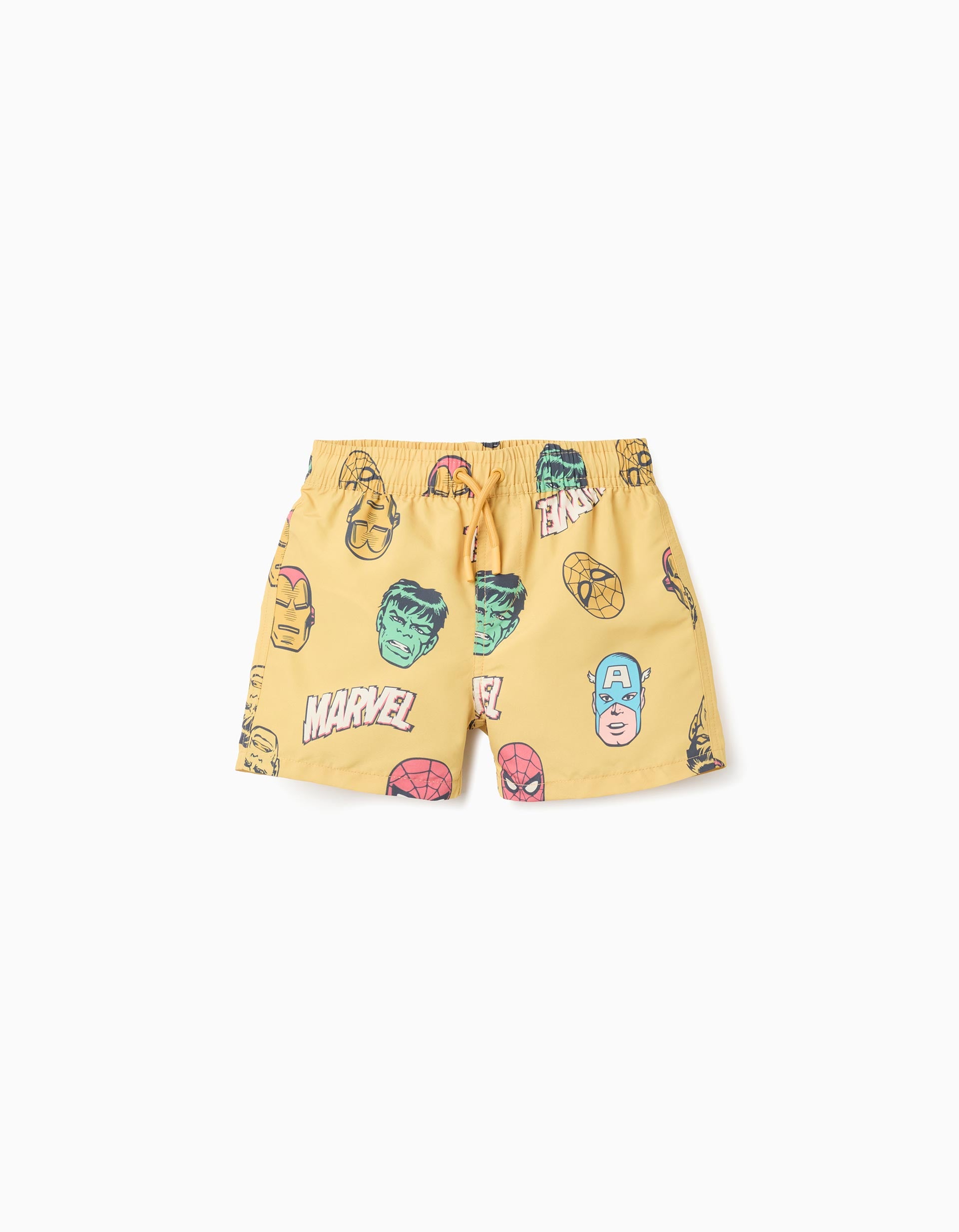 Calções de banho com motivo Marvel e cordão para menino, amarelo
