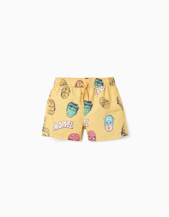 Bañador con motivo de Marvel y cordón para niño, amarillo