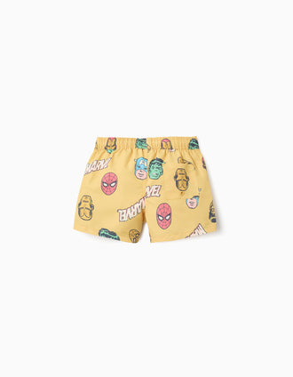 Bañador con motivo de Marvel y cordón para niño, amarillo