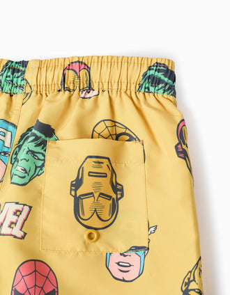 Bañador con motivo de Marvel y cordón para niño, amarillo