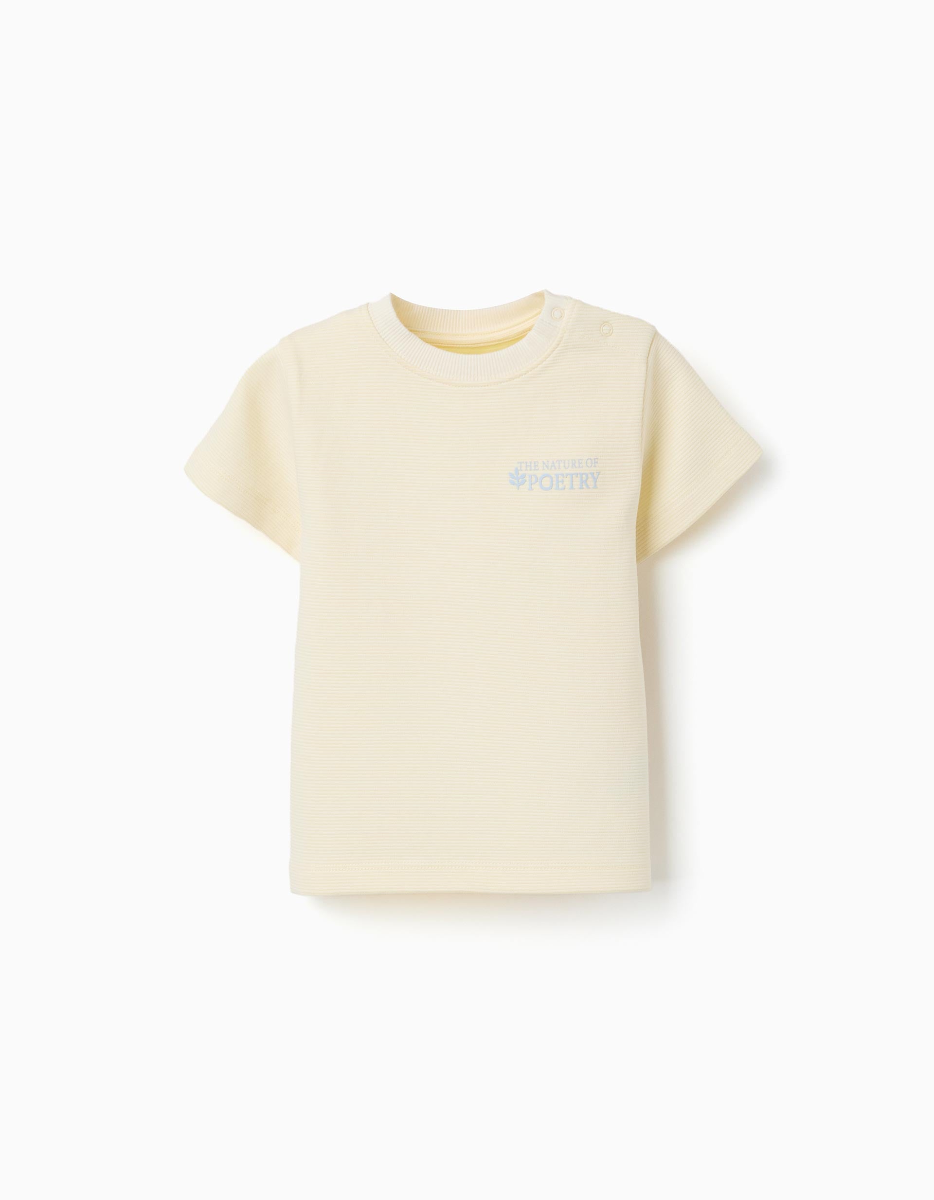Camiseta de algodón acanalado Poetry para bebé niño, amarillo