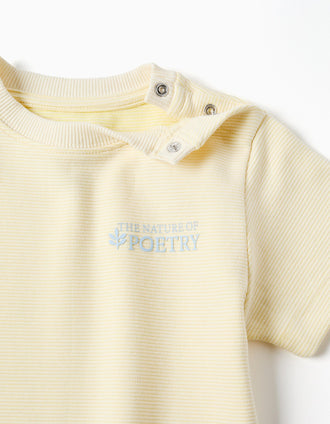 T-shirt em algodão canelado Poetry para bebé menino, amarelo