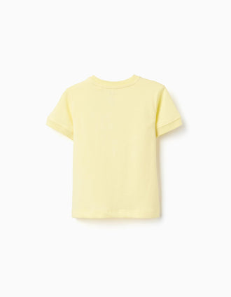 T-shirt em algodão com estampado Botanic para bebé menino, amarelo