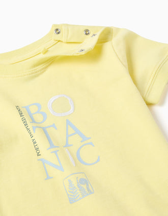 T-shirt em algodão com estampado Botanic para bebé menino, amarelo