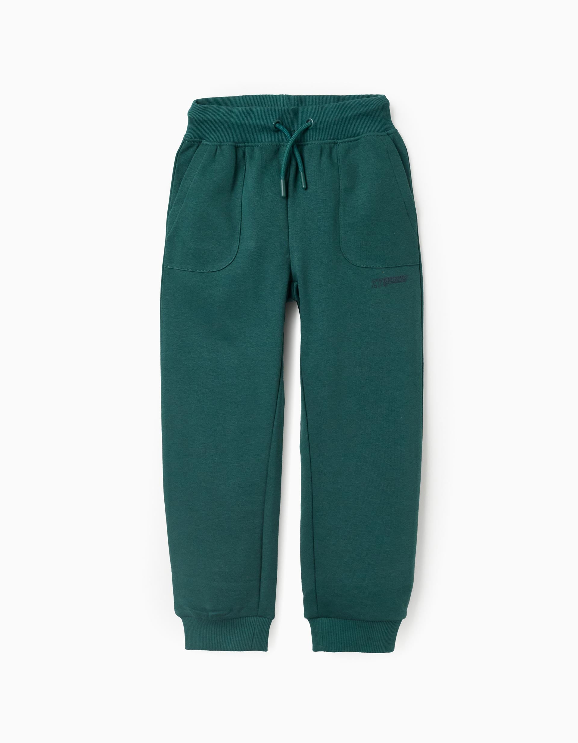 Pantalon de jogging avec cordon et imprimé pour garçon, vert foncé