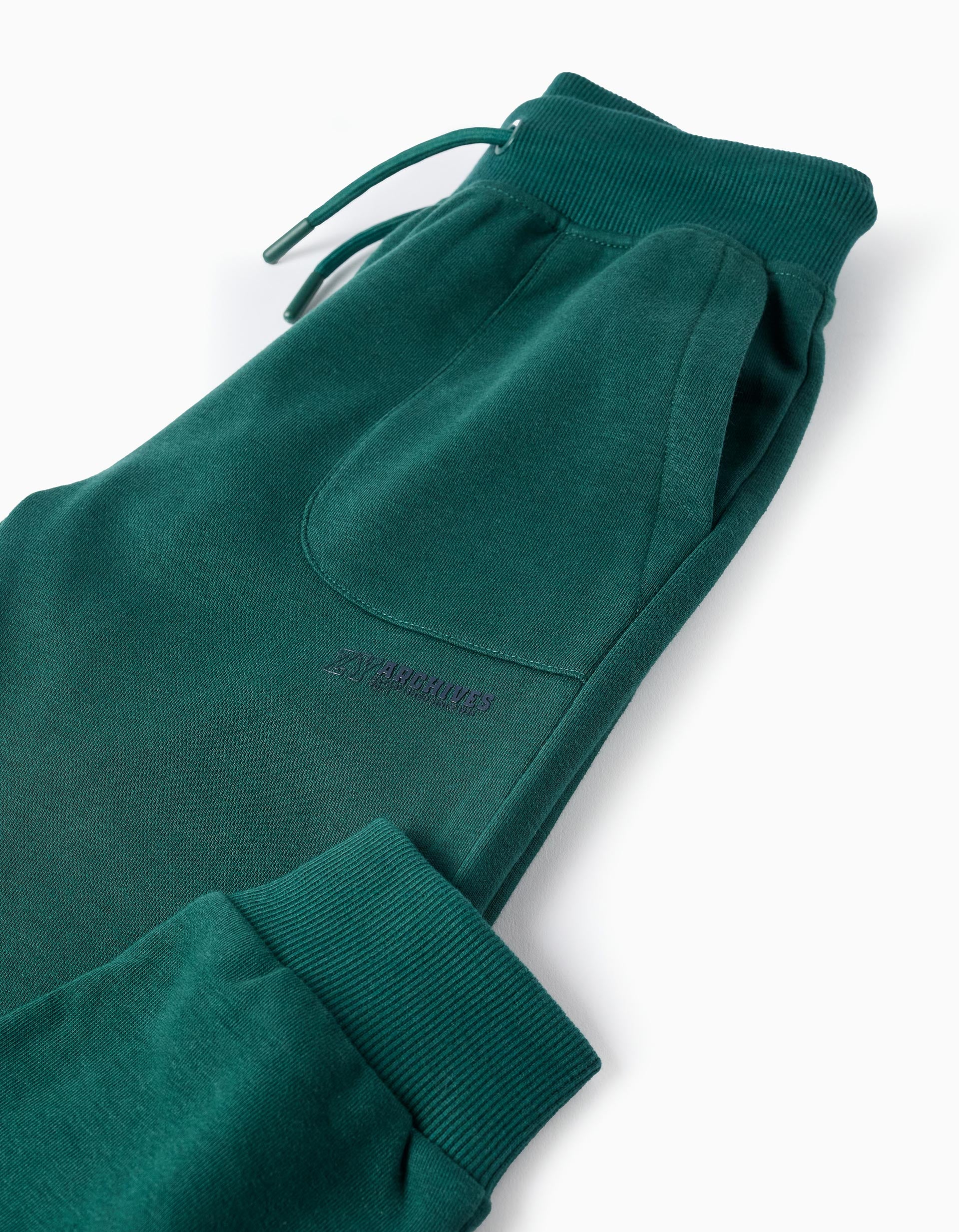 Pantalon de jogging avec cordon et imprimé pour garçon, vert foncé