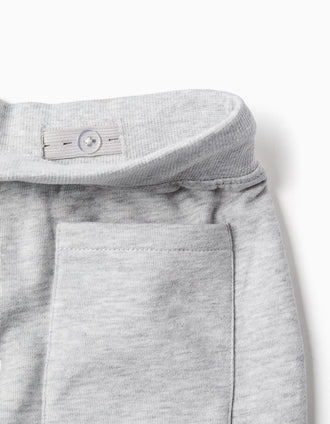Pantalón de chándal con cordón y estampado para niño, gris claro