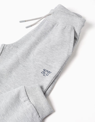 Pantalón de chándal con cordón y estampado para niño, gris claro