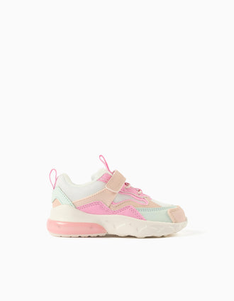 Light-up combined trainers Superlight Runner for baby girls, multicolour