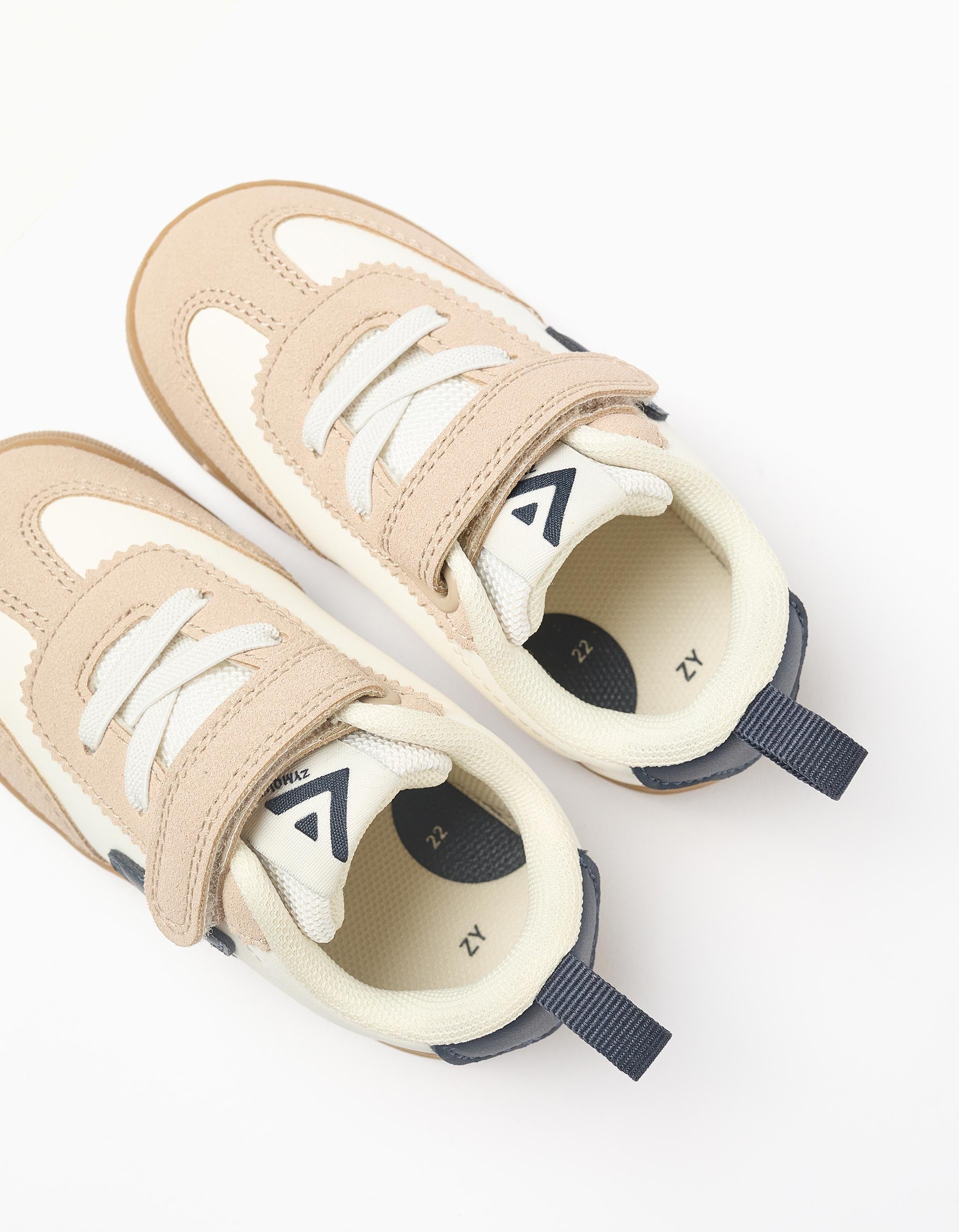 Zapatillas deportivas combinadas ZY Move para bebé niño, blanco/beige/azul