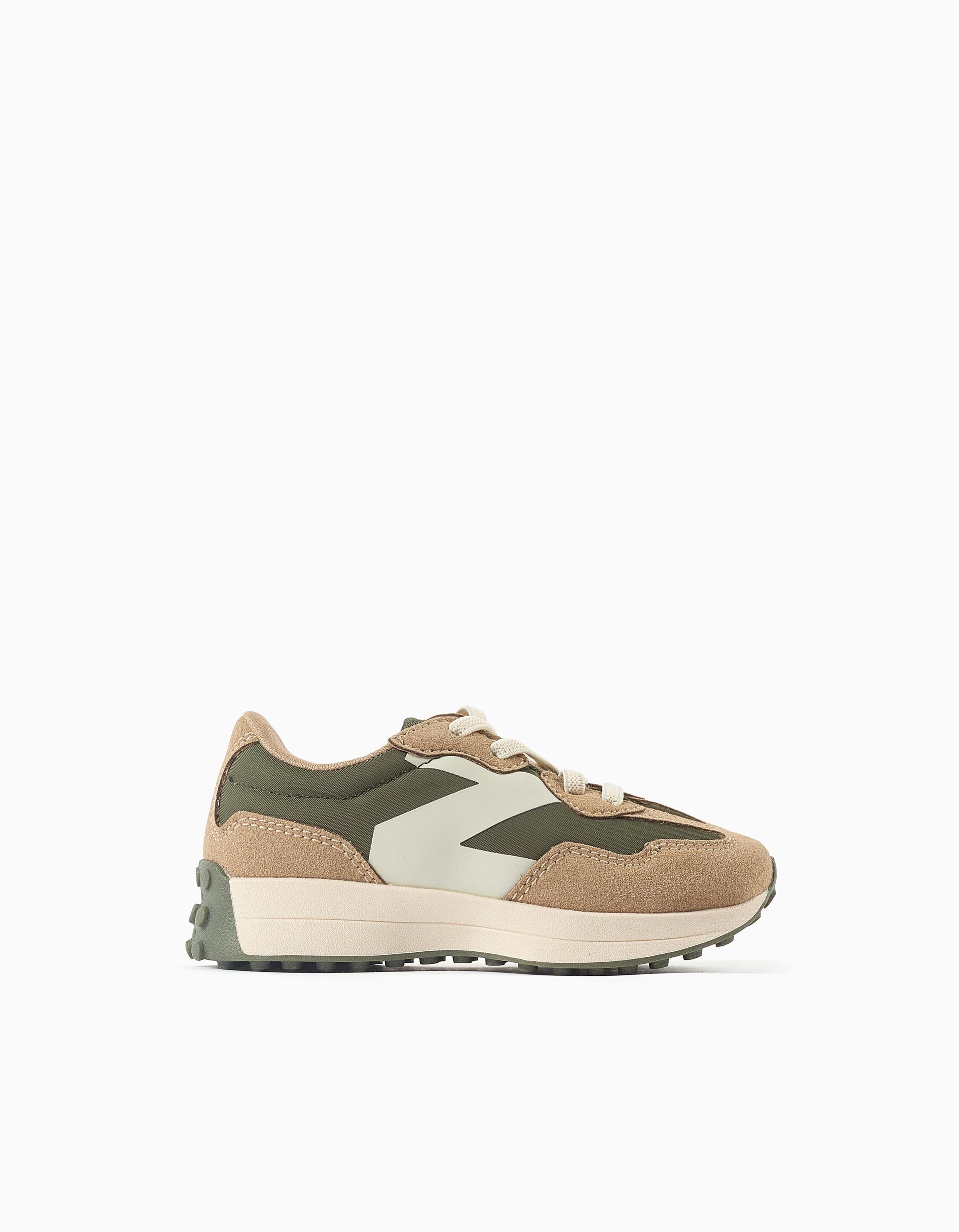 Zapatillas con cordones Superlight Runner para bebé niño, verde/beige