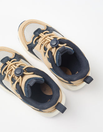 Trainers with adjustable laces Superlight Runner for baby boys, beige/blue