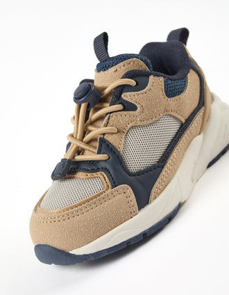 Trainers with adjustable laces Superlight Runner for baby boys, beige/blue