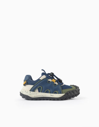 Baskets à lacets réglables Superlight Runner pour garçon, bleu/blanc/vert