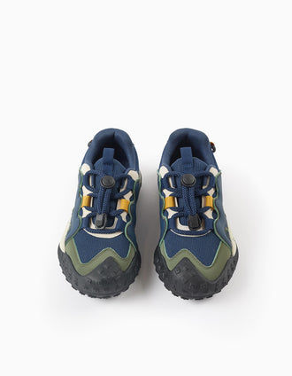 Baskets à lacets réglables Superlight Runner pour garçon, bleu/blanc/vert