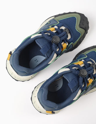 Baskets à lacets réglables Superlight Runner pour garçon, bleu/blanc/vert