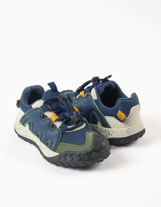 Baskets à lacets réglables Superlight Runner pour garçon, bleu/blanc/vert
