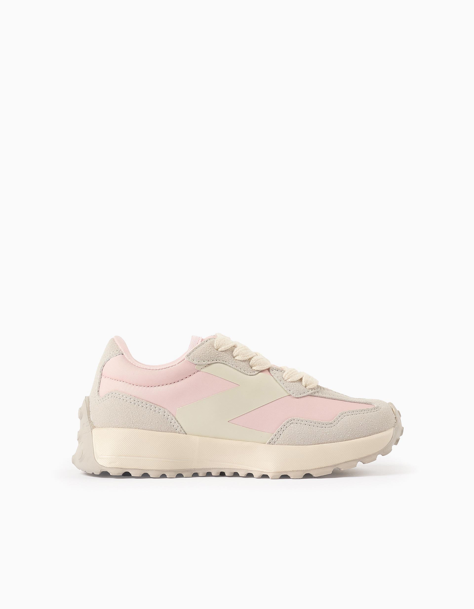 Zapatillas deportivas con cordones Superlight Runner para niña, rosa/beige