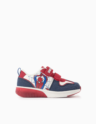 Baskets bi-matière lumineuses avec Spider-Man pour garçon, multicolore