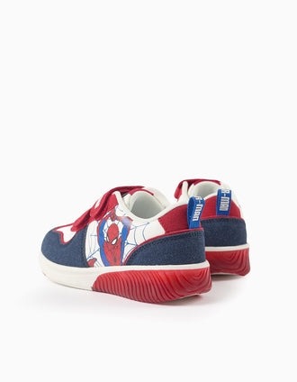 Baskets bi-matière lumineuses avec Spider-Man pour garçon, multicolore