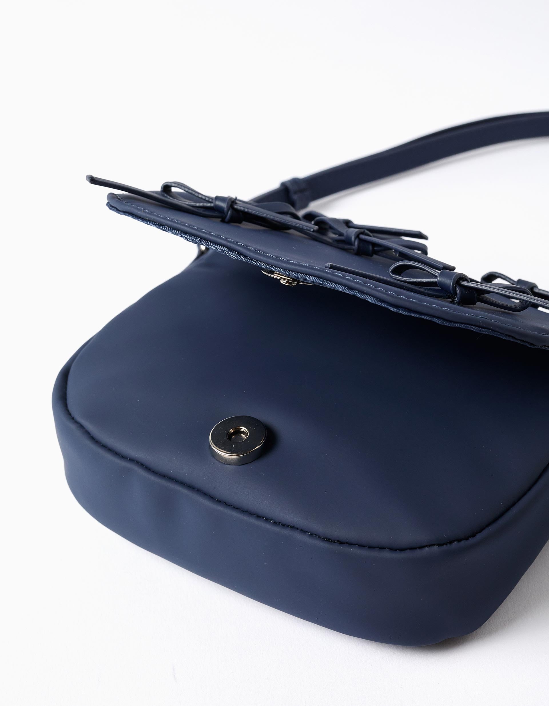 Mala a tiracolo com aplique de laços para menina, azul-escuro