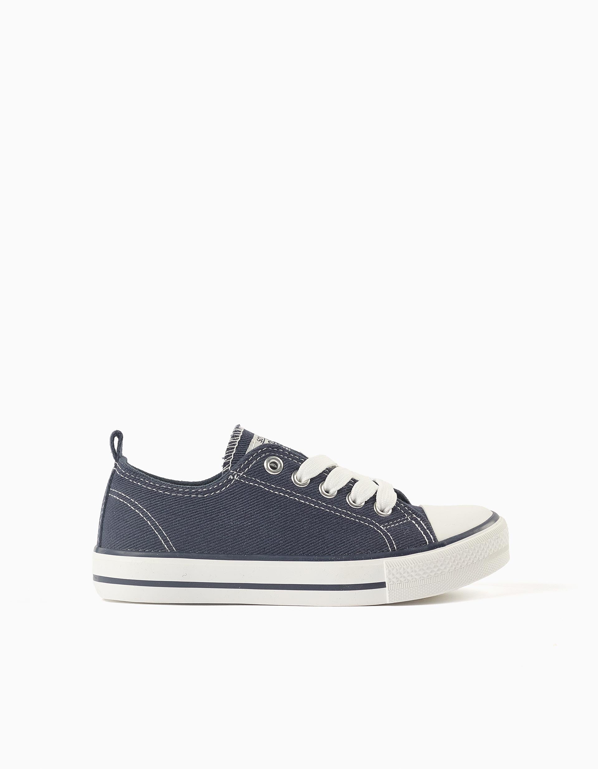 Zapatillas deportivas vaqueras de lona para niño, azul oscuro