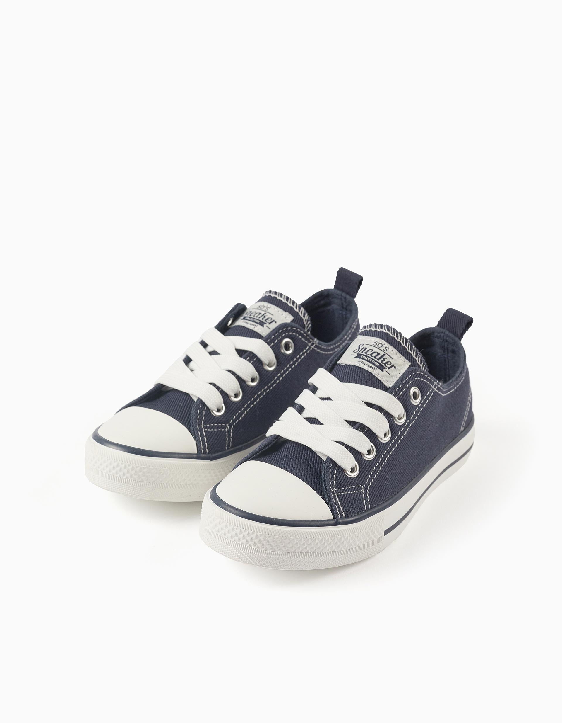 Zapatillas deportivas vaqueras de lona para niño, azul oscuro