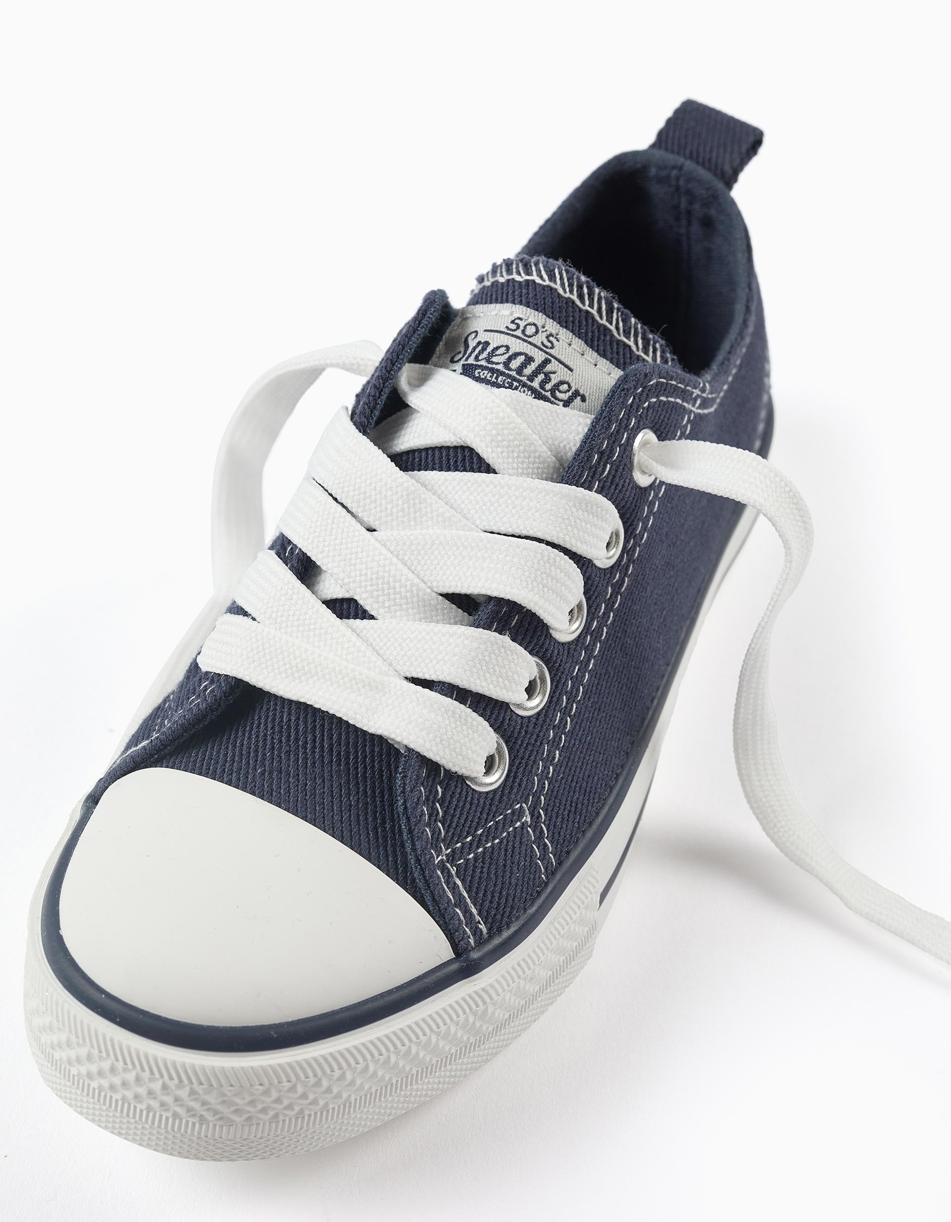 Zapatillas deportivas vaqueras de lona para niño, azul oscuro