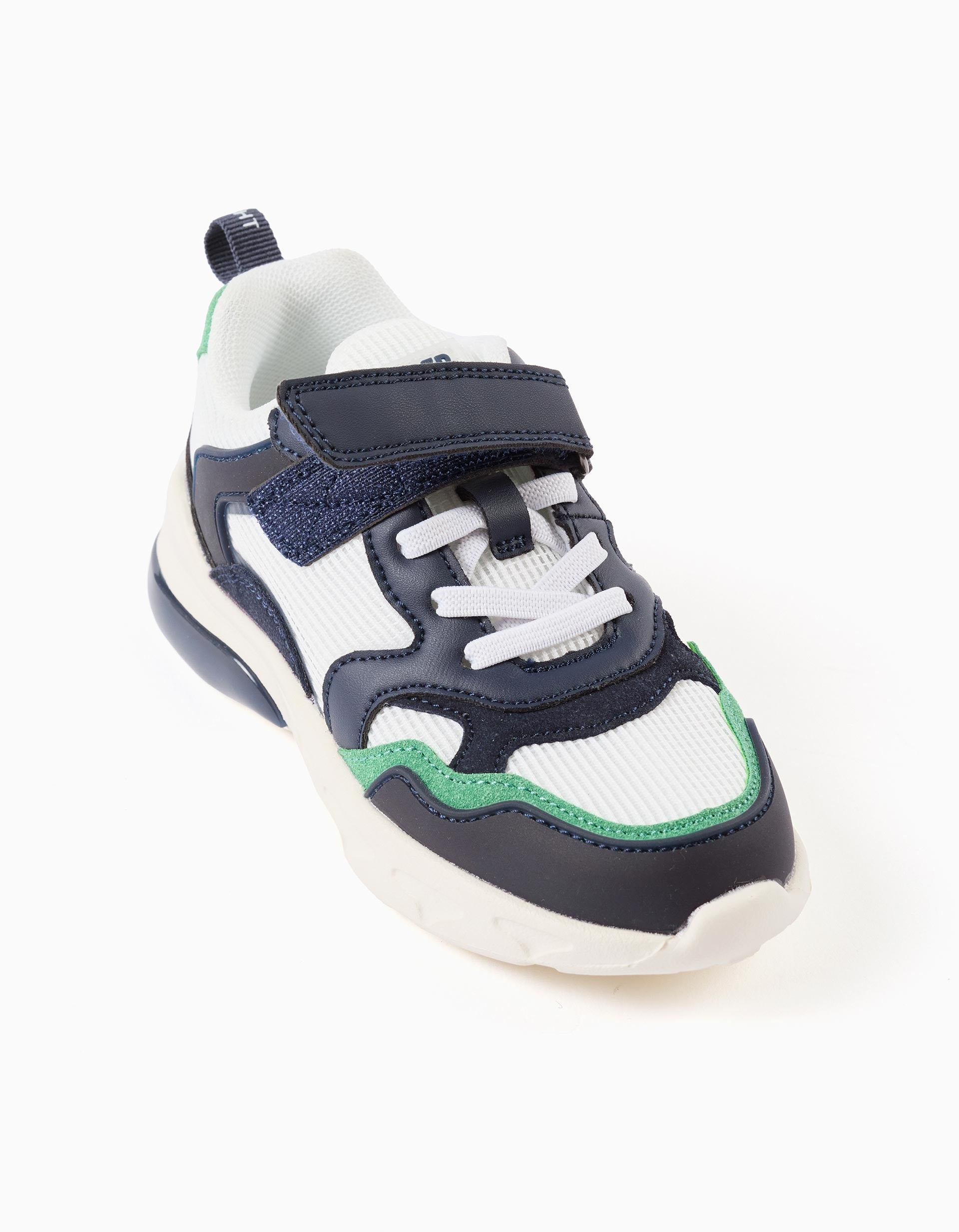 Zapatillas combinadas con luces Superlight Runner para niño, blanco/azul