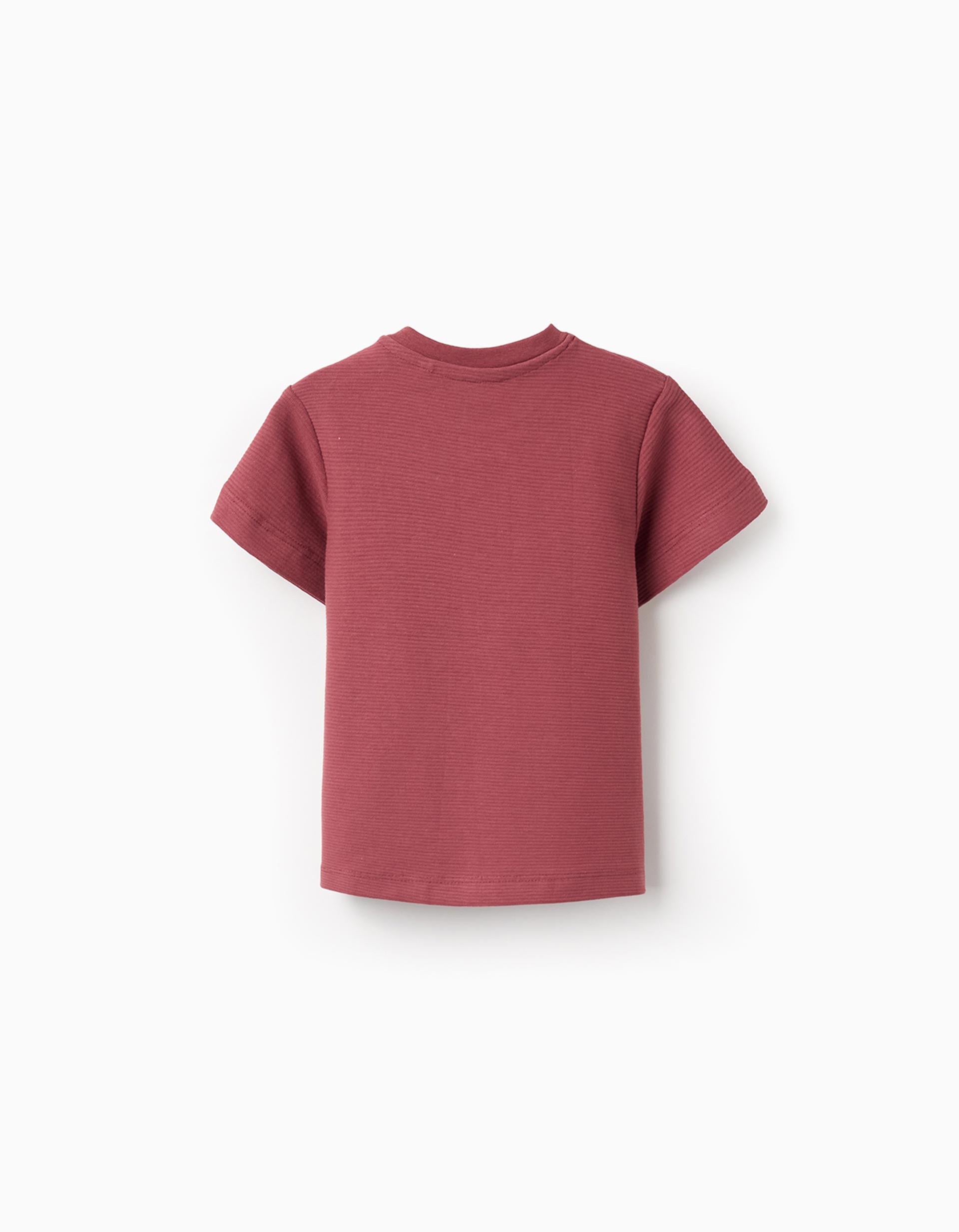 T-shirt canelada de algodão Express Yourself para bebé menino, castanho