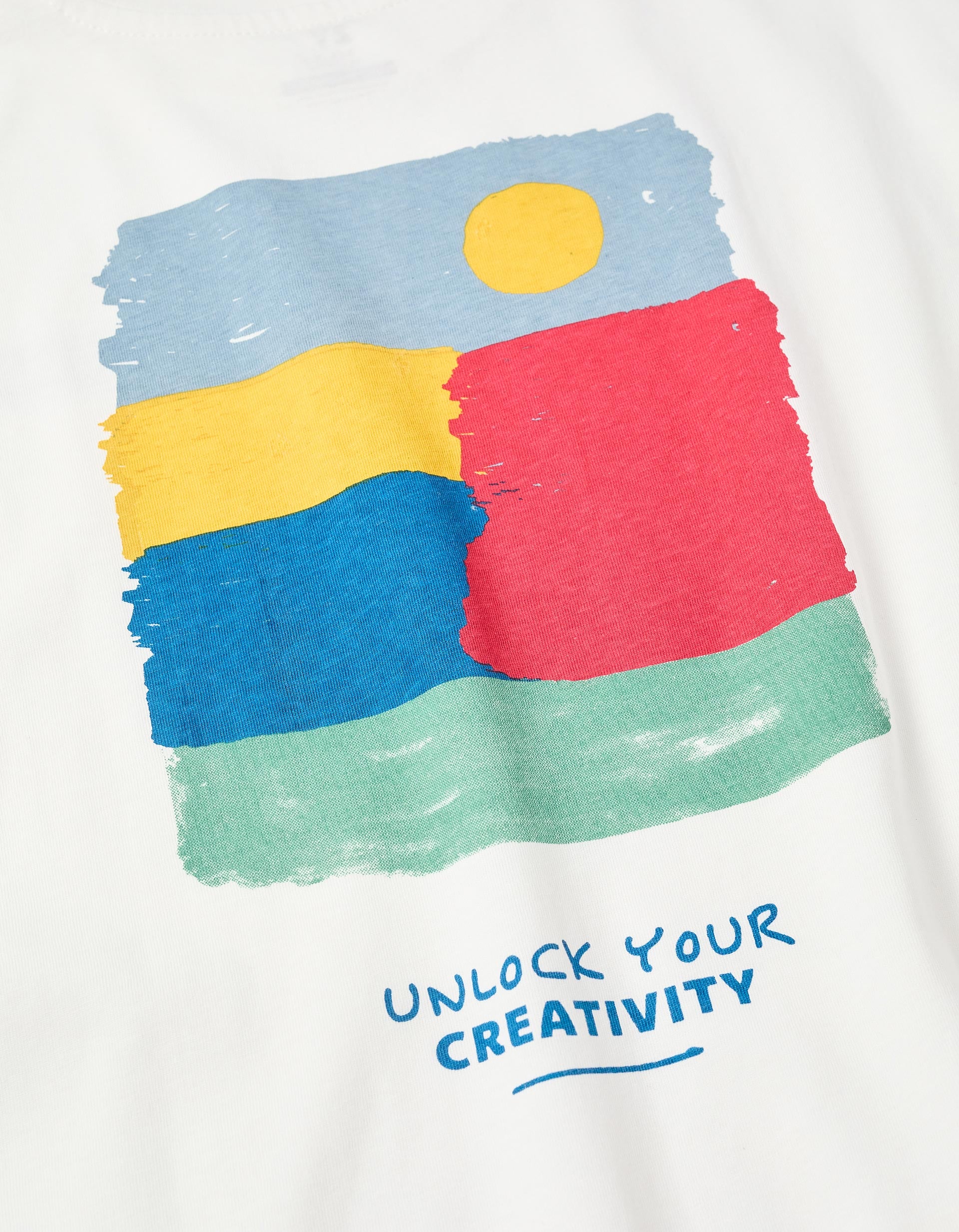 Camiseta de algodón con estampados Creativity para niño, blanco
