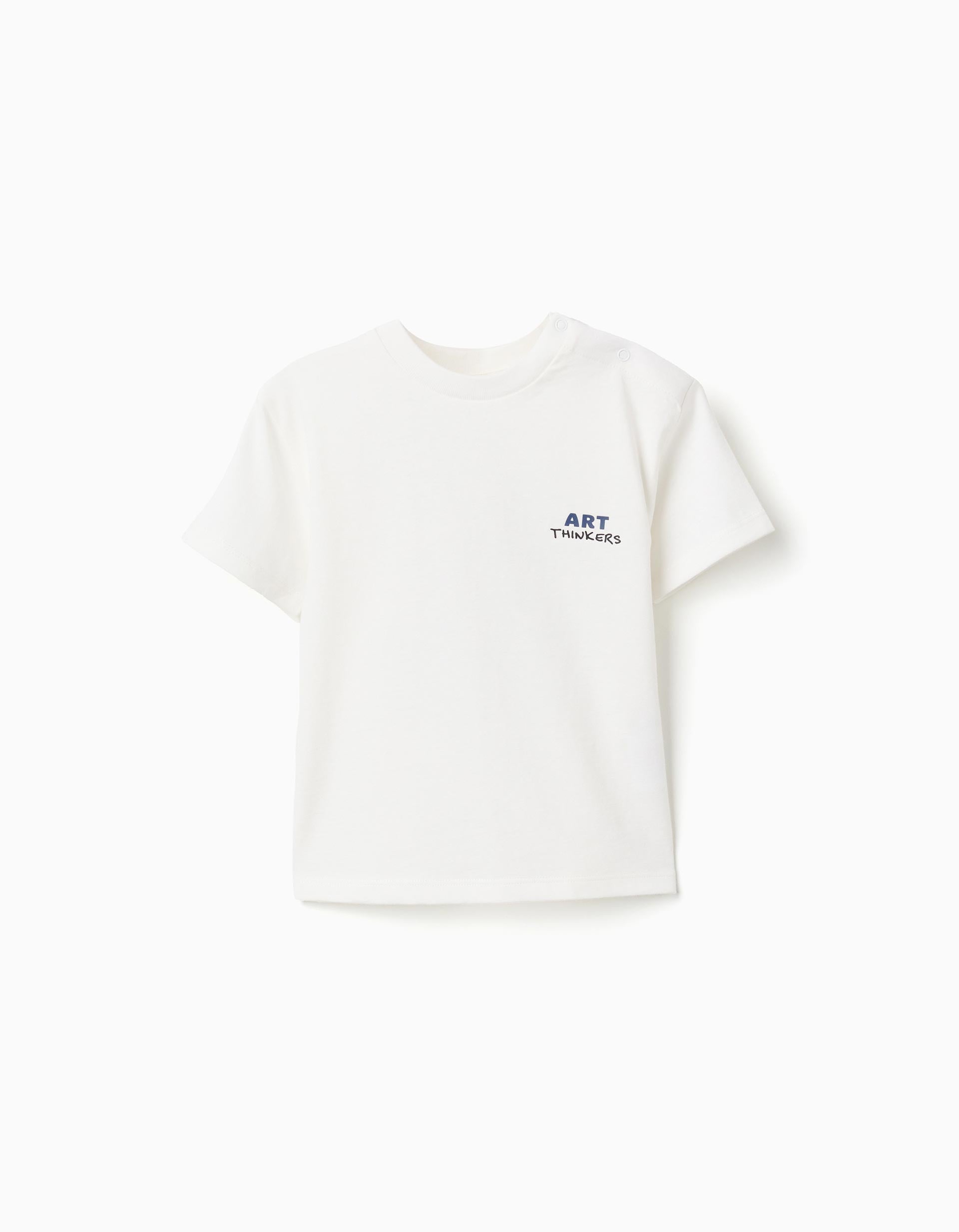 T-shirt en coton avec imprimés Art Thinkers pour bébé garçon, blanc