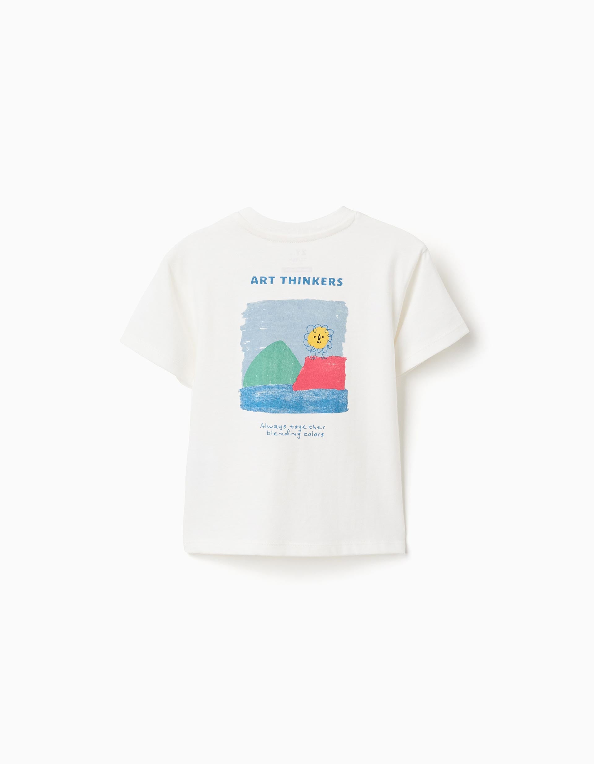 T-shirt en coton avec imprimés Art Thinkers pour bébé garçon, blanc