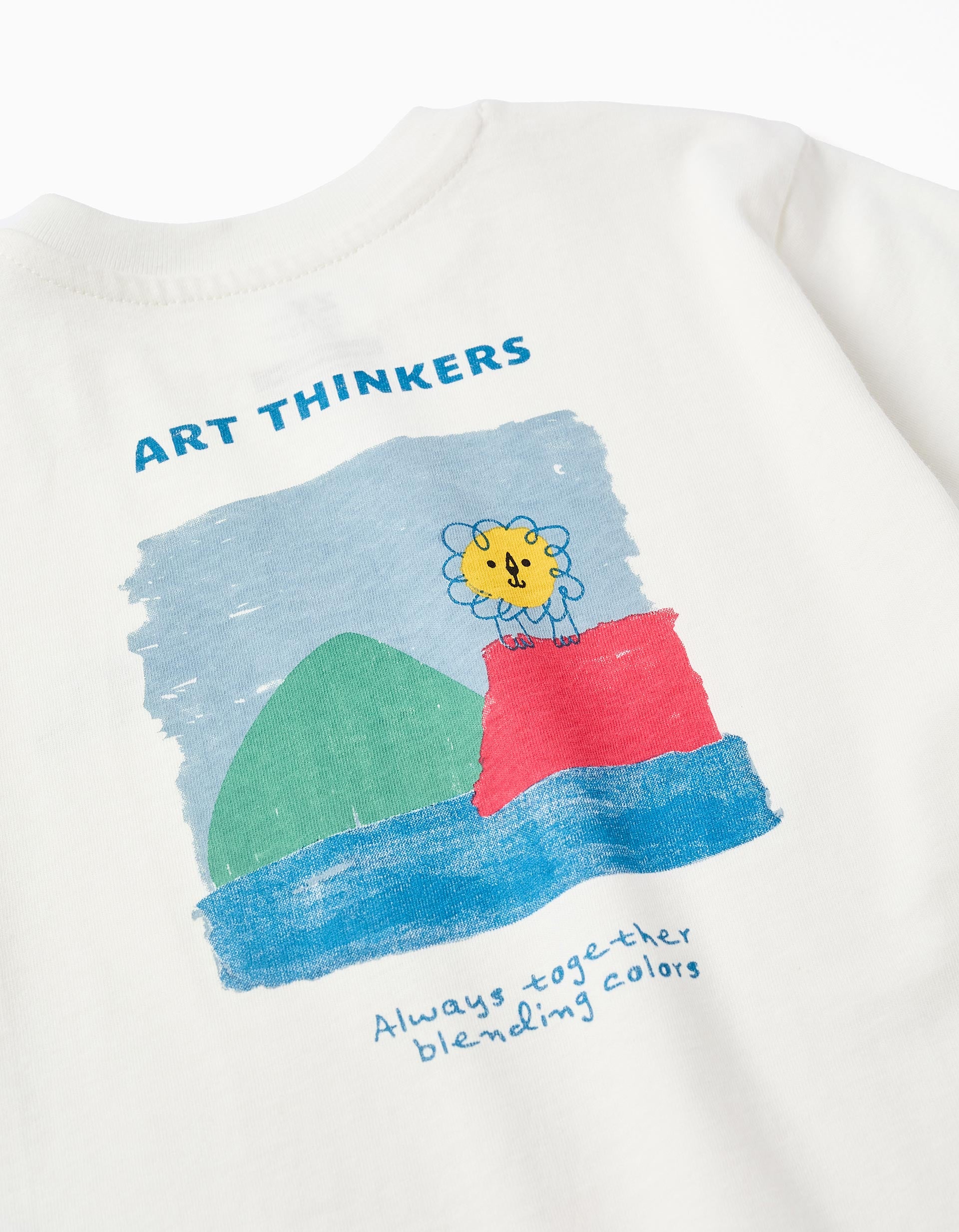 T-shirt en coton avec imprimés Art Thinkers pour bébé garçon, blanc
