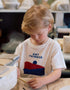 Cotton T-shirt with Art Thinker front print for boys, white