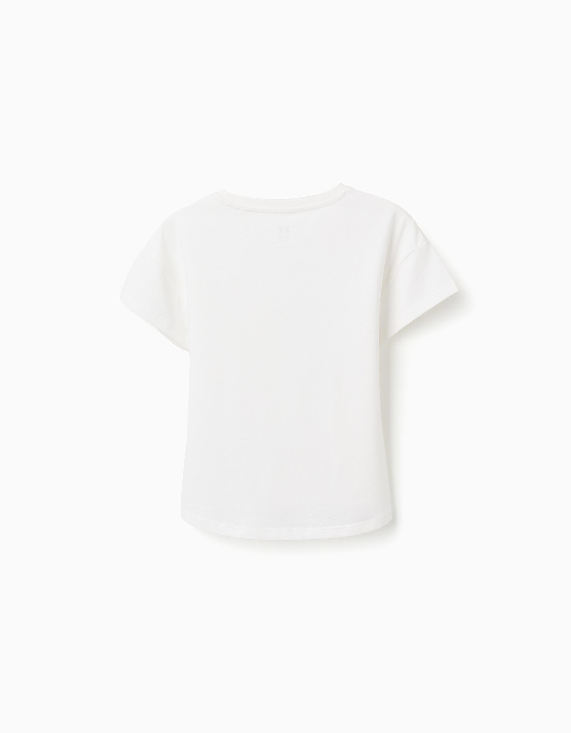 T-shirt en coton avec imprimé Imagination pour fille, blanc