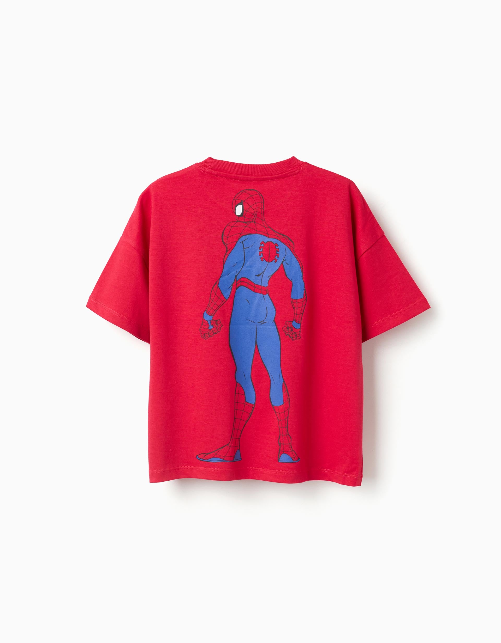 T-shirt en coton avec imprimés Spider-Man pour garçon, rouge