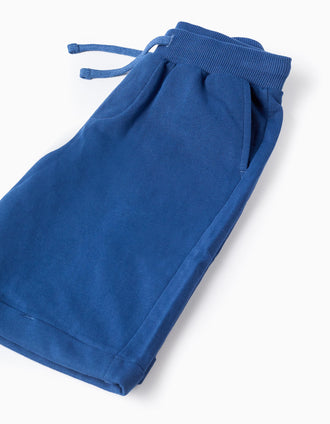 Camiseta y bermudas con estampado para niño, amarillo/azul oscuro