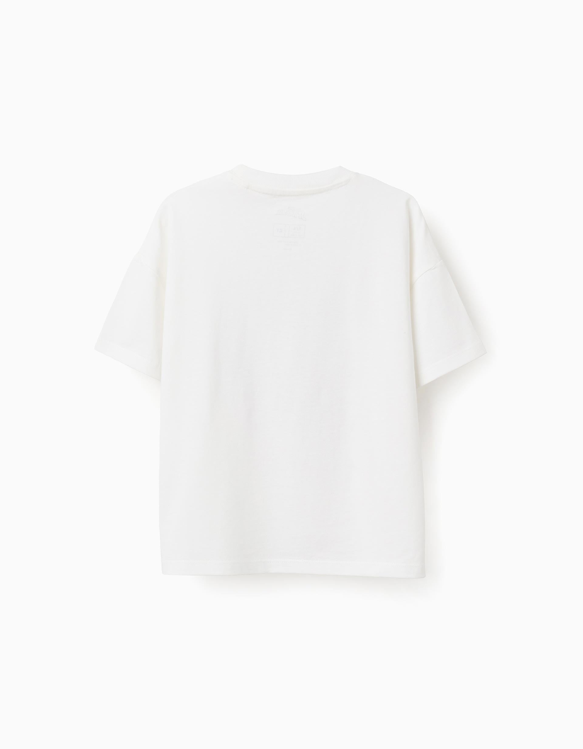 T-shirt en coton avec imprimé Spider-Man à l'avant pour garçon, blanc