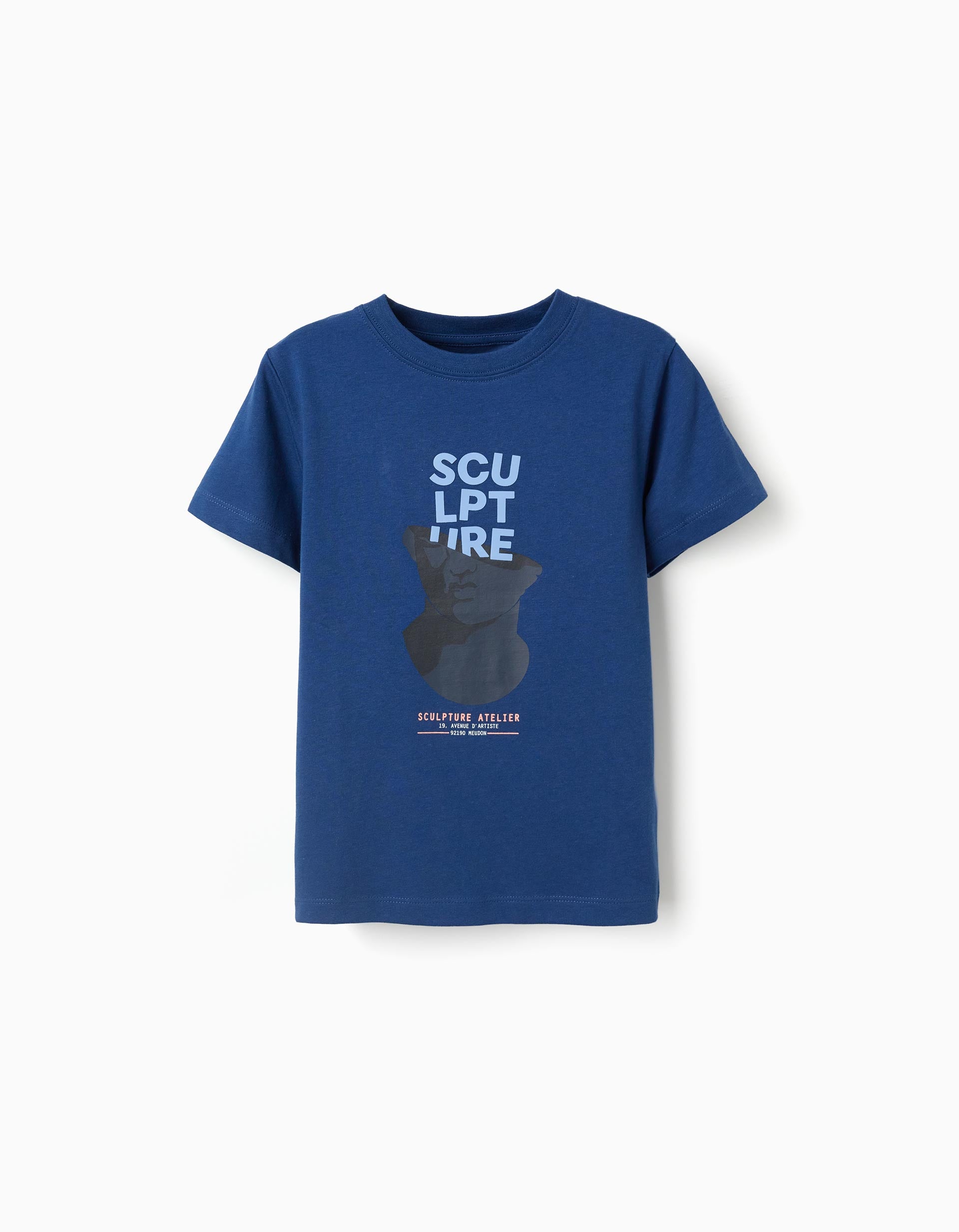 T-shirt en coton avec imprimé Sculpture pour garçon, bleu