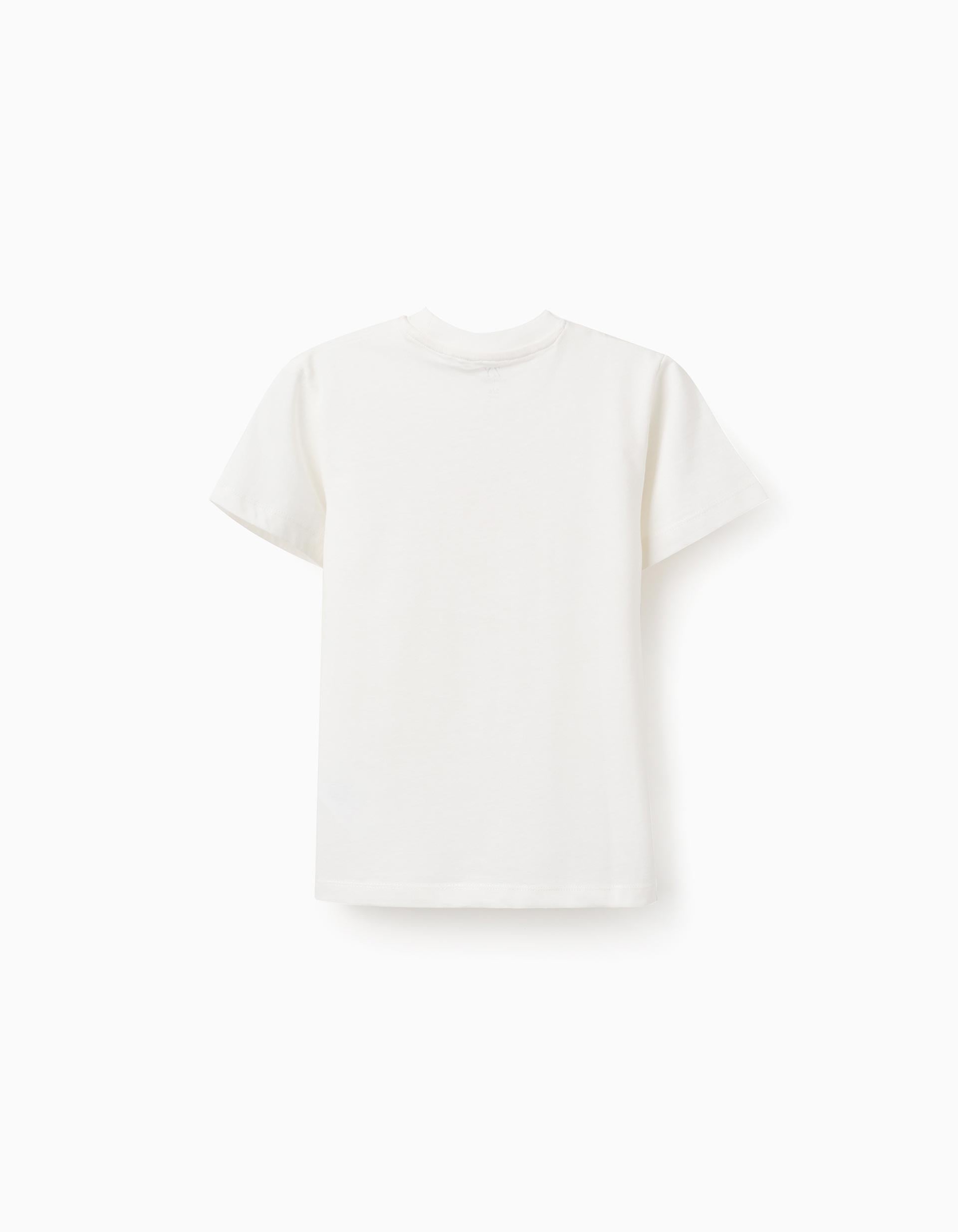 T-shirt en coton avec imprimé Curiosity pour garçon, blanc