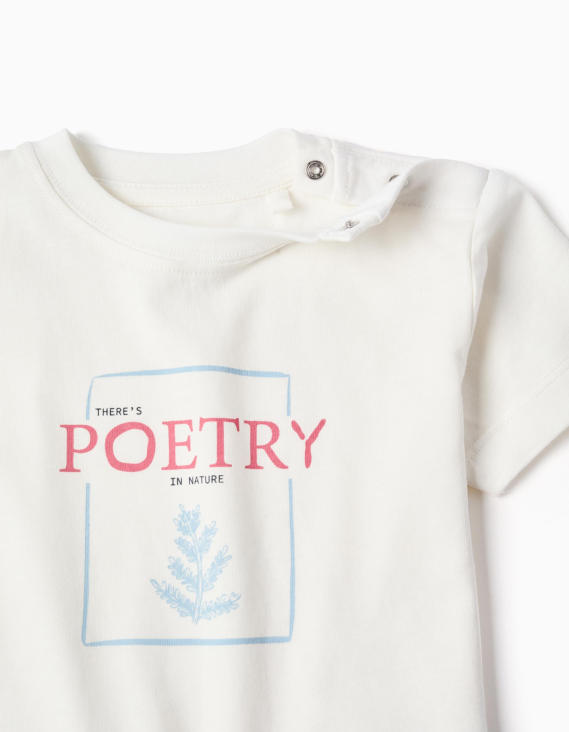 Camiseta con estampado + pantalón corto para bebé niño, blanco/azul oscuro