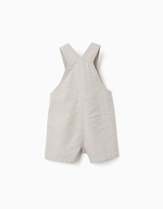 Salopette en coton à rayures pour bébé garçon, beige/bleu