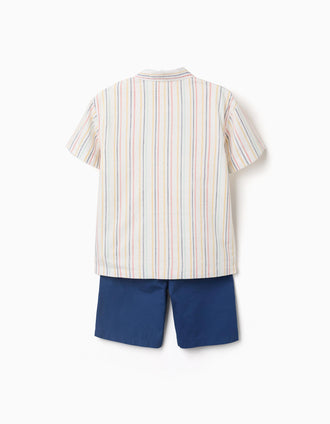 Conjunto de 3 piezas de manga corta de algodón para niño, multicolor