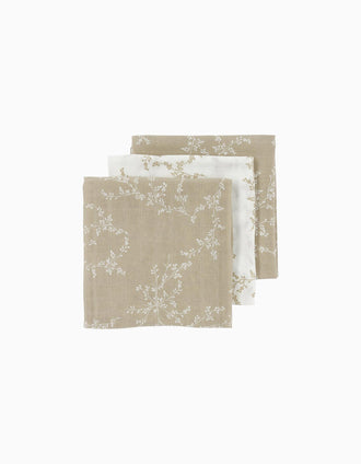 Pack 3 Muselinas Meyco 70x70 cm, Branches Sand