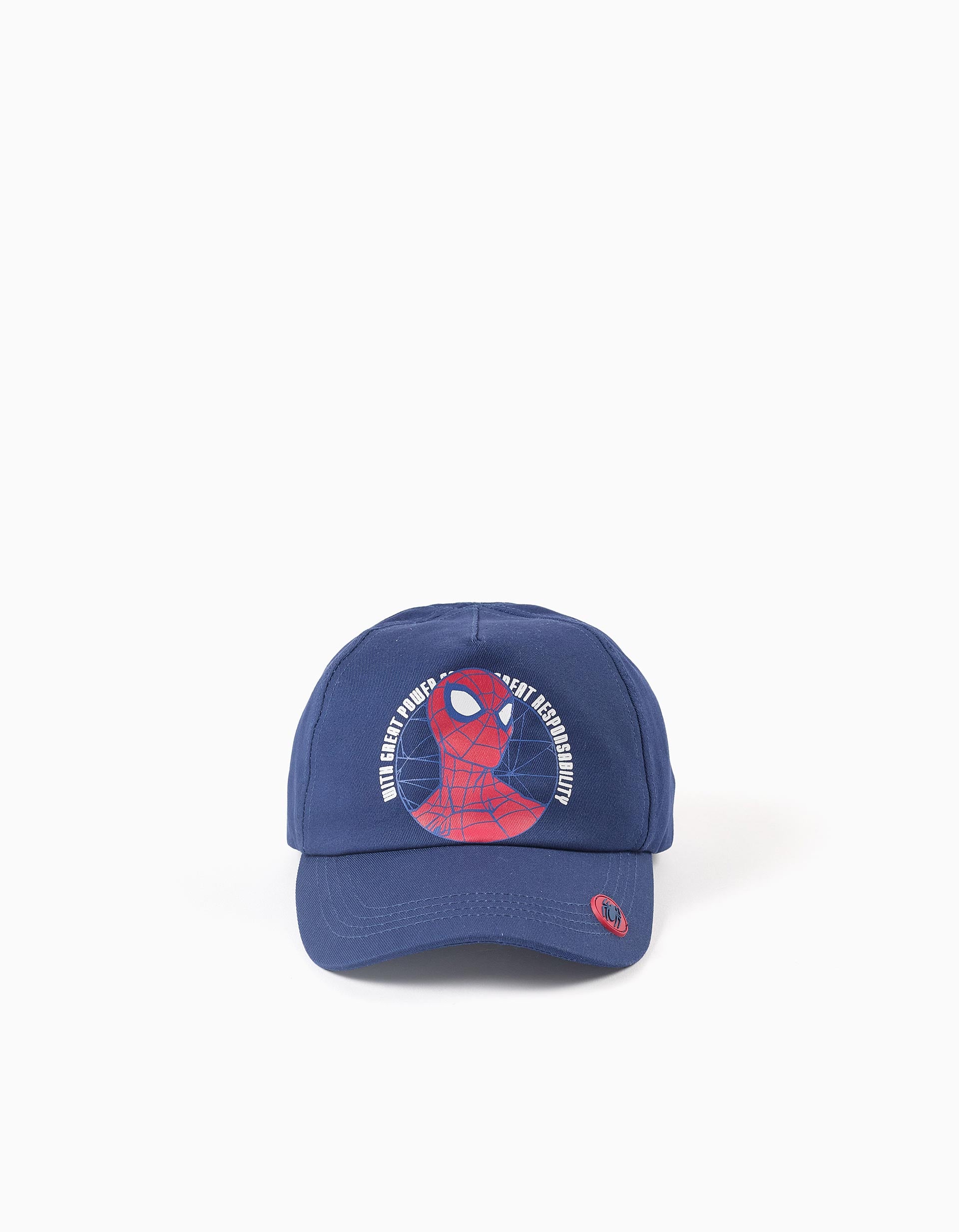 Casquette en sergé à imprimé Spider-Man pour bébé et garçon, bleu foncé