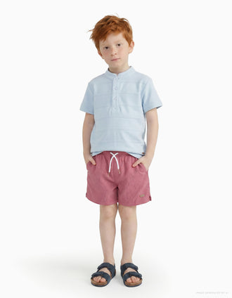 Bañador con cordón y bolsillo para niño, rosa oscuro