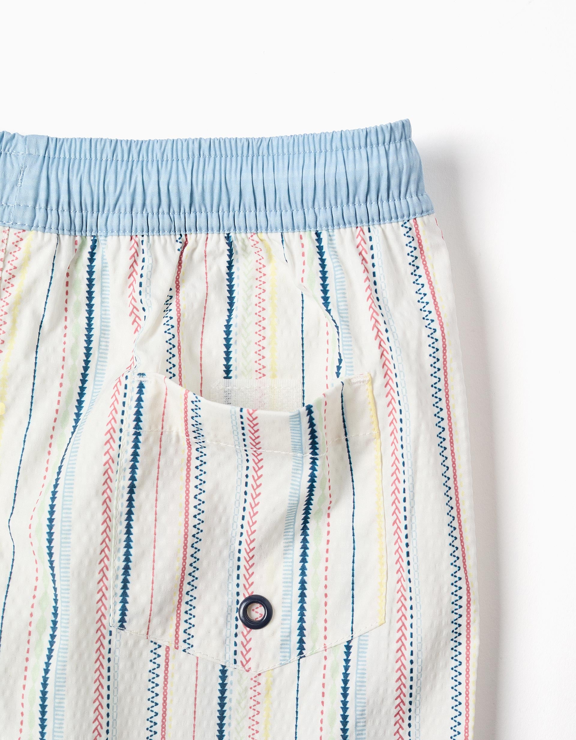 Bañador con rayas étnicas y cordón B&S para niño, multicolor